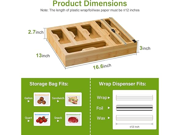 Bag and Plastic Wrap Organizer