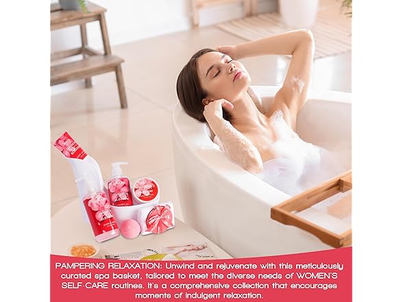 Draizee Luxury Spa Gifts for Women – 8 Pc Cherry Blossom