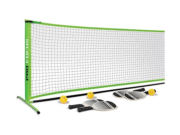 Pro Focus Pickleball Net Set – Includes 4 Player