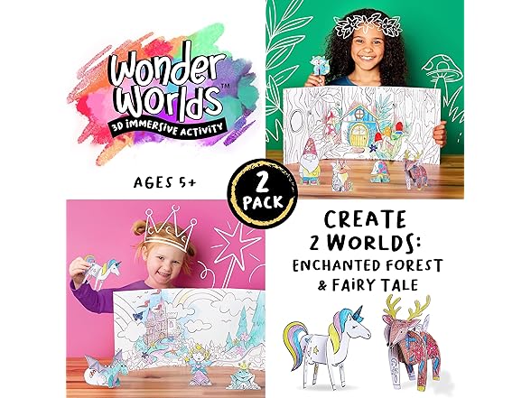Creativity for Kids Wonder Worlds 3D Coloring Kit