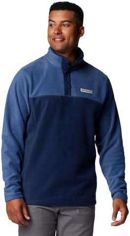 Columbia Mens Steens Mountain Half Snap Fleece Jacket, Collegiate Navy/Dark Mountain, Medium