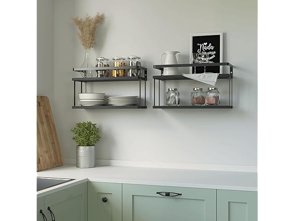 2 Tier Rustic Farmhouse Wood Shelves