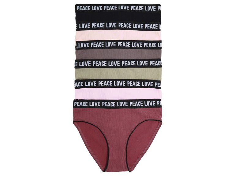 Angelina SE993P_ASST_6_S-M Small - Medium Seamless Panties with Love Peace Print Assorted (6 Pack)