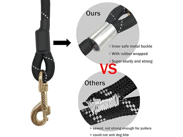 Shorven Nylon Strong Dog Rope Lead Reflective
