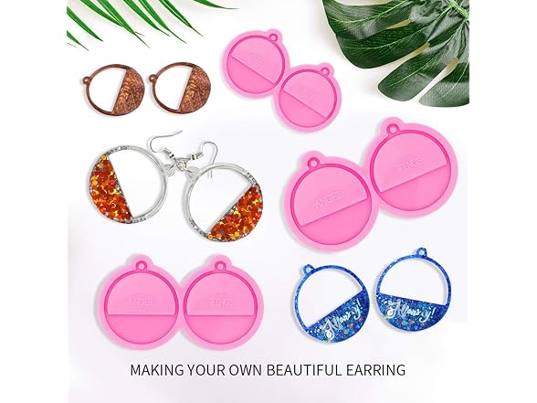 Angel Wings 3Pcs Resin Earring Molds Retro Circle Style