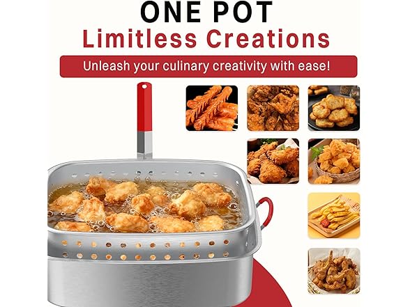 Aluminum Deep Fryer Pot | Lid | Outdoor Fish Fryer Pot