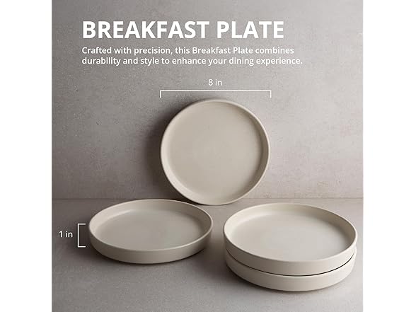 Goodies Cream Breakfast Plates (Set of 4)
