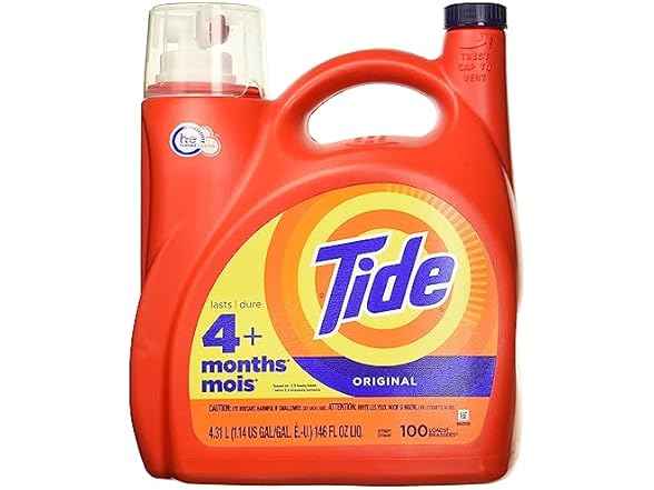Tide He Laundry Detergent, Original Scent, 100 Loads