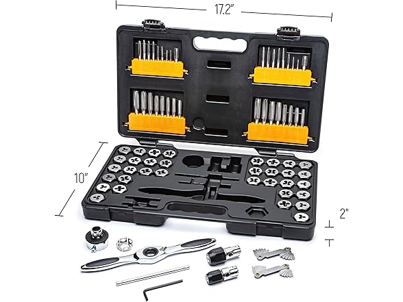 Gearwrench 3887 77 Piece SAE/Metric Ratcheting Tap and Die Set