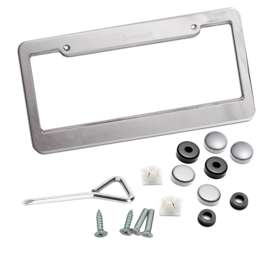 Zone Tech GA0067 Matte Aluminum License Plate Frame - Gallery 3
