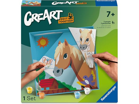 Ravensburger CreArt Do It Together: Horse Paint‑by‑Number Kit