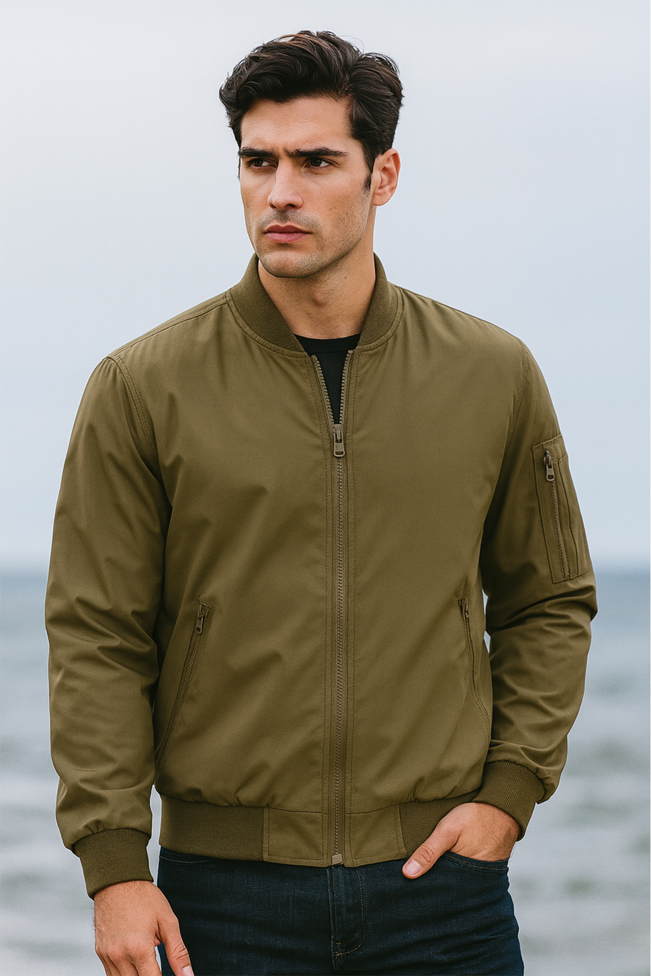 Mens Lightweight Bomber Flight Jacket (1 or 2Pk) - Gallery 32