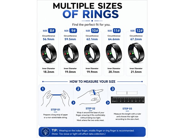 Smart Ring Health & Fitness Tracker
