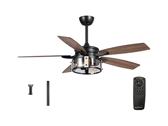 Parrot Uncle F6331110V 52" Black Ceiling Fan