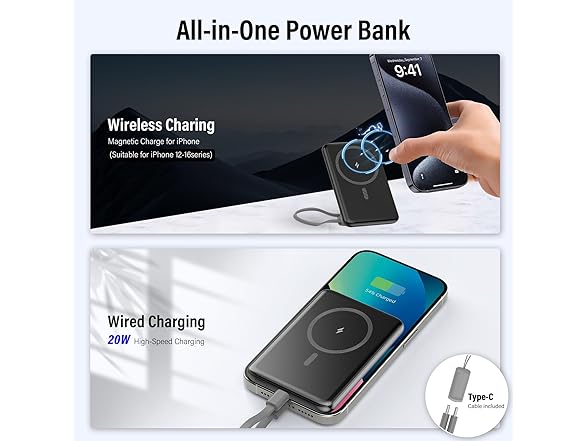 Dbasne Magnetic Power Bank | 5000mAh | 20W