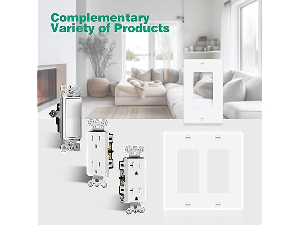 BKDEORS 2-Gang Wall Plate Switch Outlet Covers
