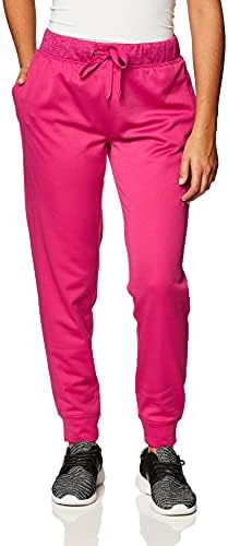 Hanes Women's Sport Performance Fleece Jogger Pants with Pockets, Fresh Berry Solid/Fresh Berry Heather, L