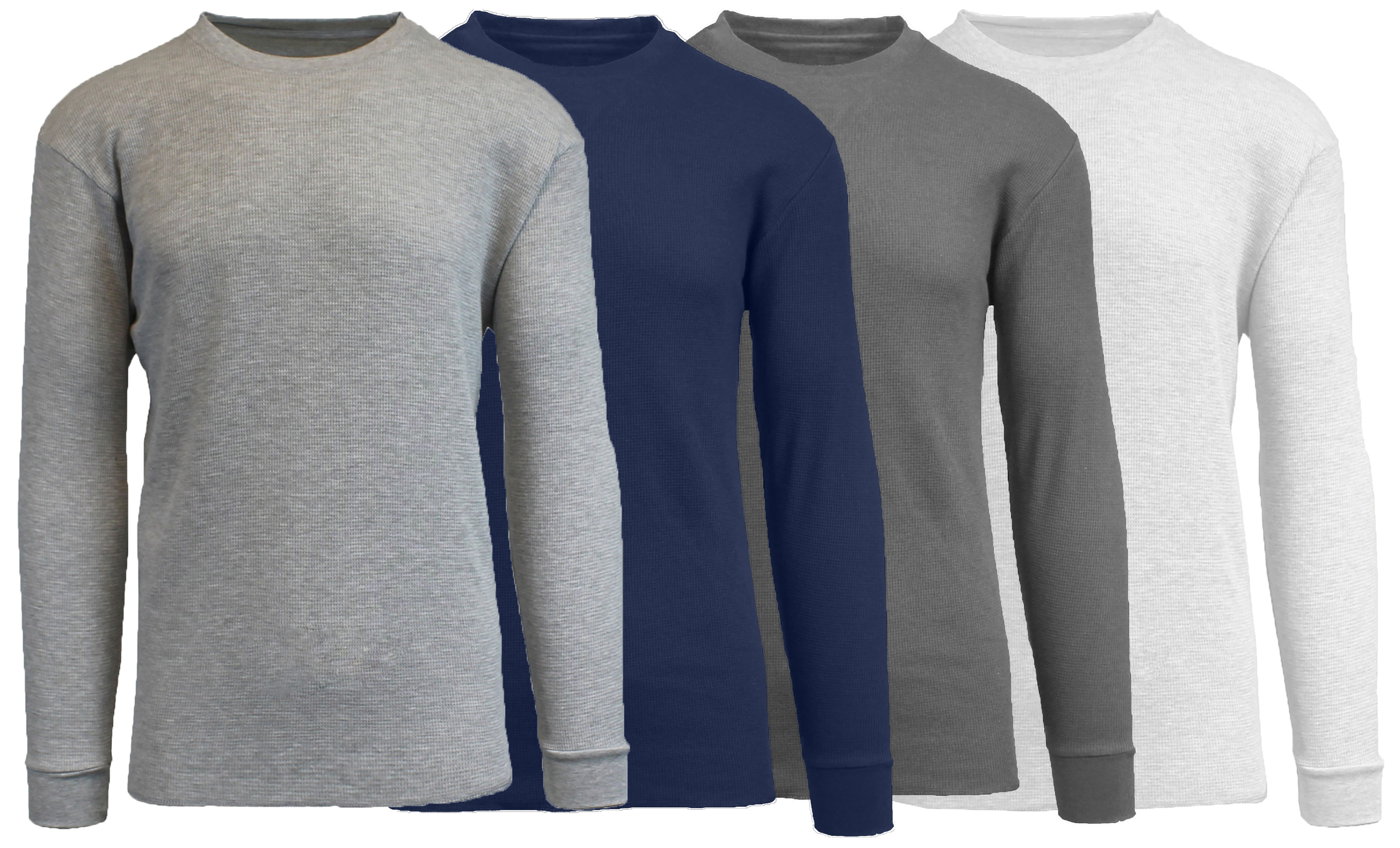 4Pk Mens Waffle-Knit Thermal Shirts - Gallery 13