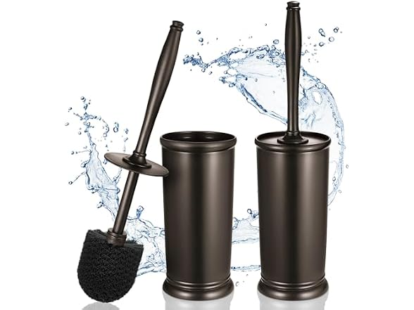HAMITOR Bronze Toilet Bowl Brush Holder Set
