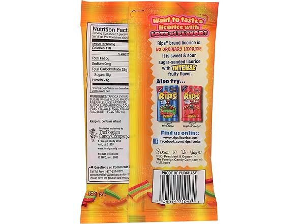 Rips Rainbow Bite Size Sugar Candy, 4 Oz