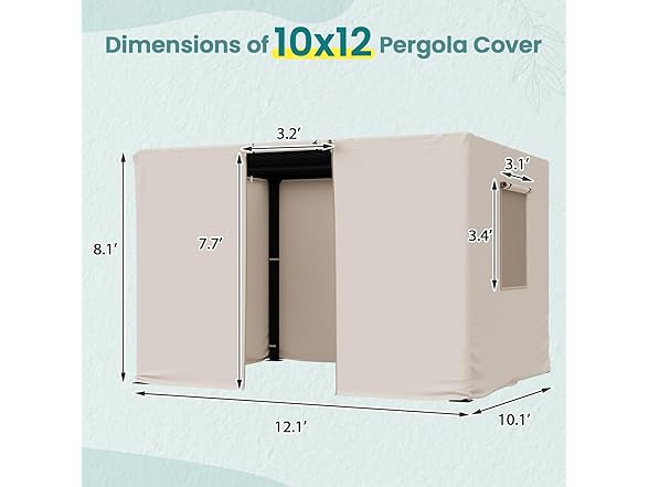 MELLCOM Winter Pergola Cover | 10x12ft