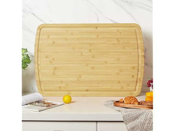 30" x 20" Extra Large Bamboo Cutting Board for Kitchen
