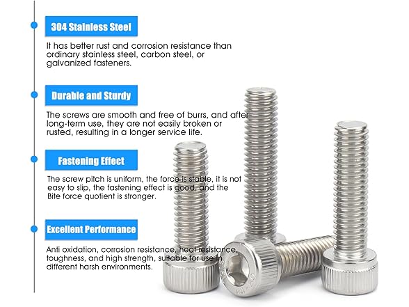 M3x18mm Socket Cap Screws 50Pcs 304SS