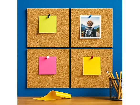 12"x12" Natural Cork Tiles 4 Pack