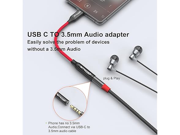 ANYPLUS USB C to 3.5mm Headphone Jack Adapter