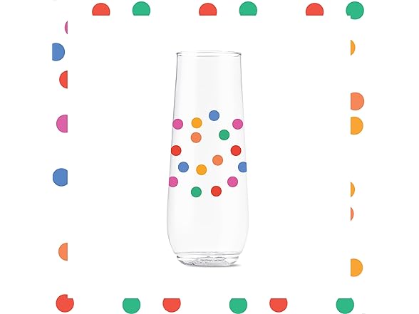 TOSSWARE 9oz Confetti Plastic Flute 6Pk