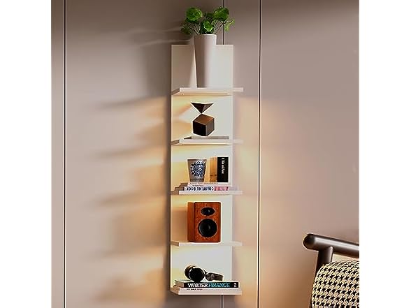Bloddream 5 Tier Wall Shelves with LED Light