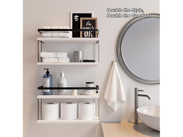 2 Tier Rustic Farmhouse Wood Shelves