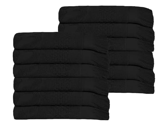 Black 12PC Face Towel