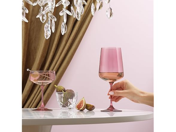 JoyJolt Sidney Stemmed White Wine Glasses, Set of 4