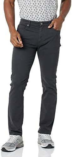 Amazon Essentials Men's Slim-Fit Pants, 5-Pocket Stretch Twill Design, Charcoal, 32W x 28L