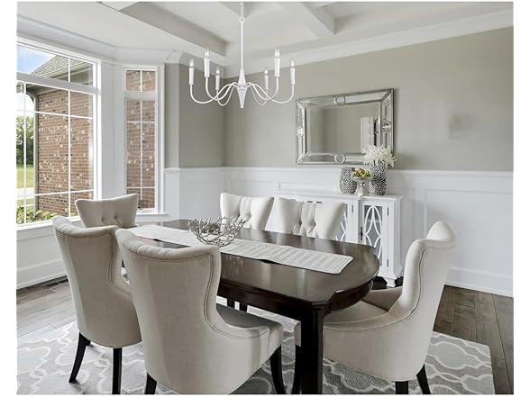 6-Light Chandelier Matte White