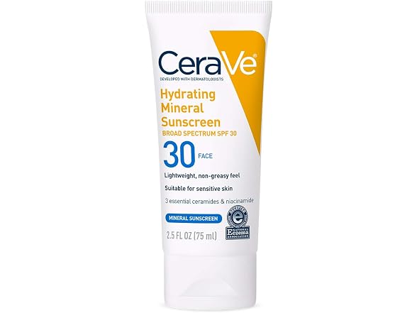 CeraVe Hydrating Mineral Sunscreen SPF 30 2.5 oz