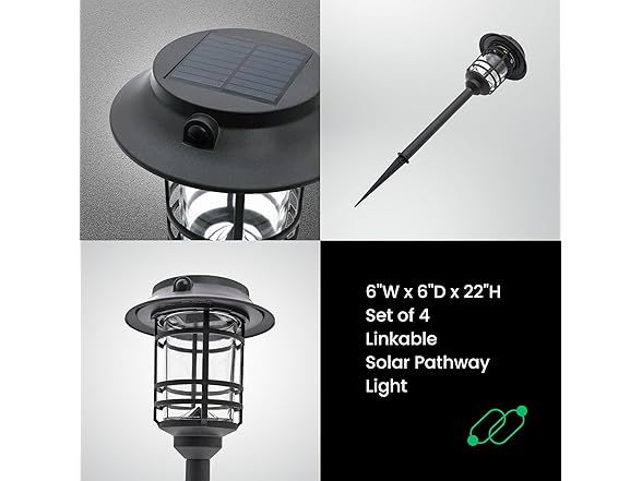 Solar LED Path Lights 4pk 300LM