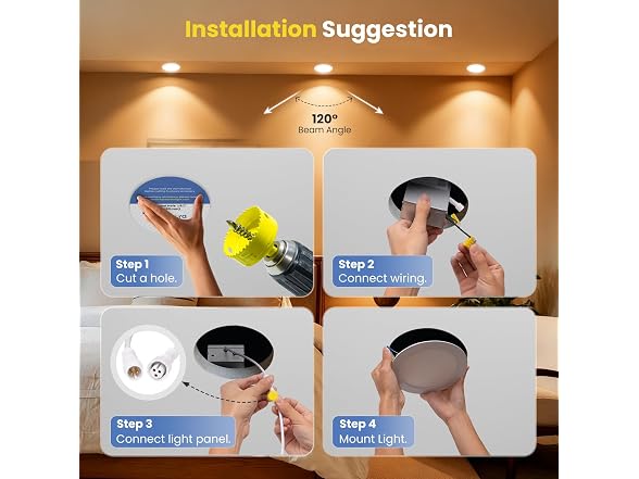 6" Recessed Lights 4 Pack 3000/4000/5000K