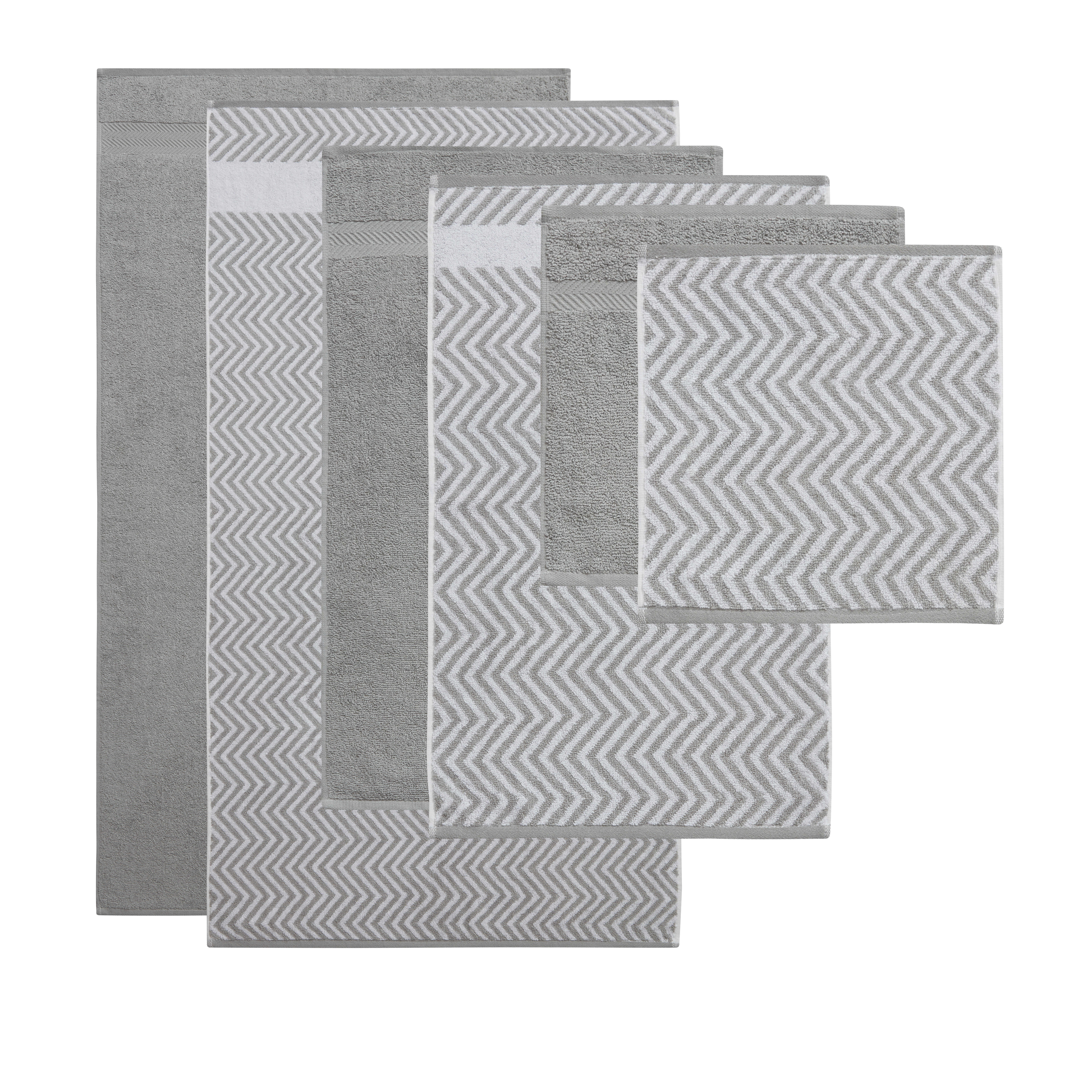 6 Piece Chevron Jacquard Towel Set - Gallery 23