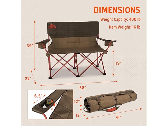 Kelty Loveseat Oversized 2-Person Camp Chair