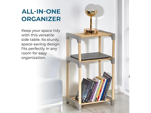 Honey-Can-Do 3-Tier Wood Side Table