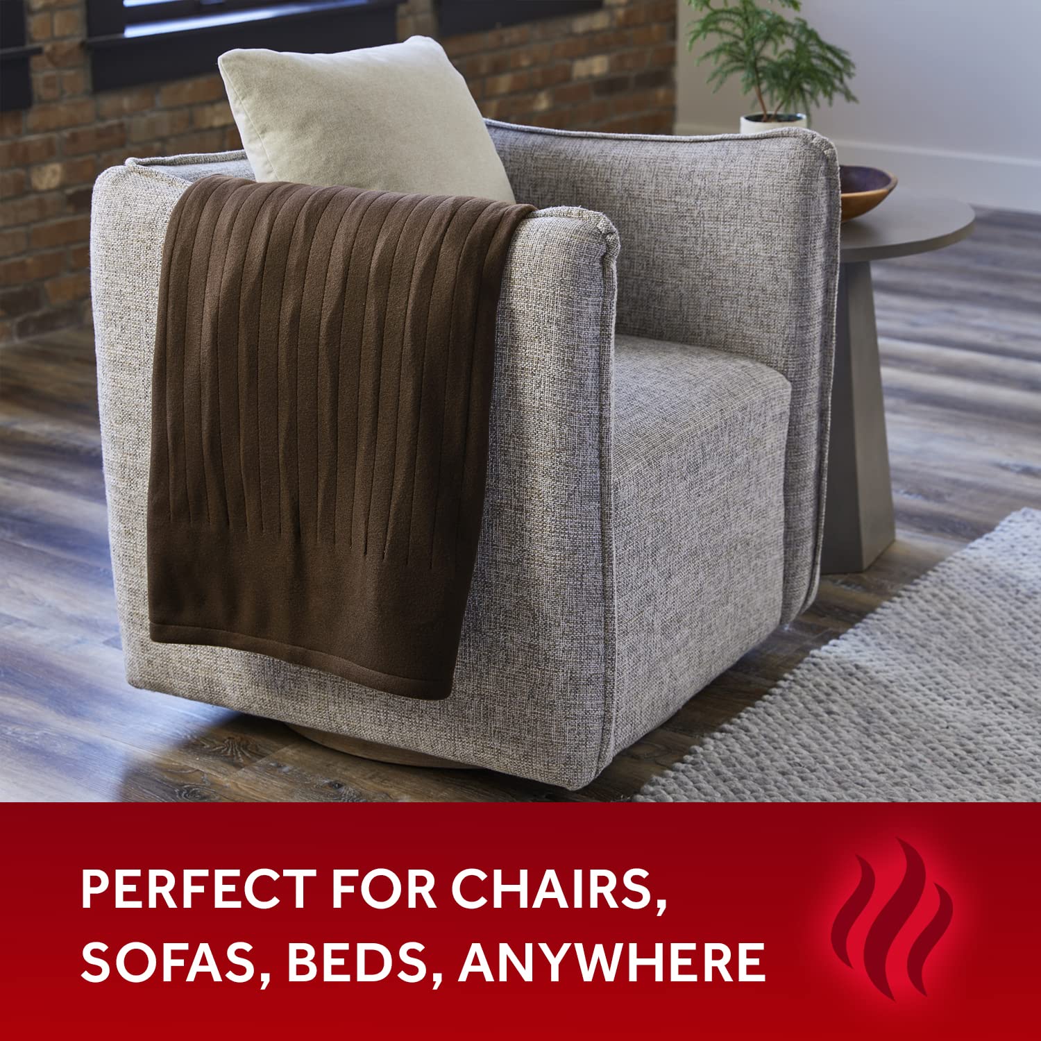 Sunbeam Heated Personal Throw - Walnut - Gallery 14