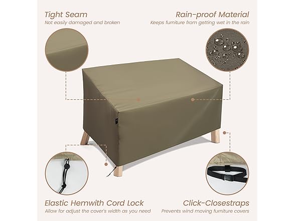 Patio Sofa Covers 79x38x35" Beige