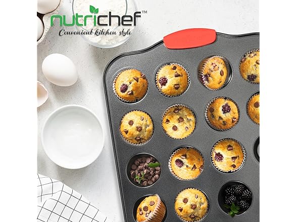 NutriChef 24-Cup Nonstick Mini Muffin Pan