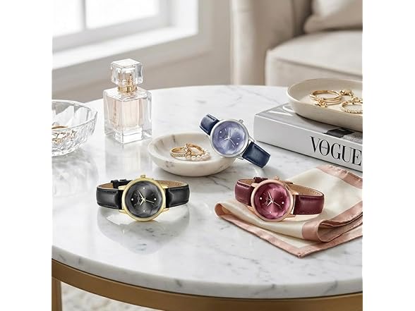 Jessica Simpson Leather Watch Round Dial