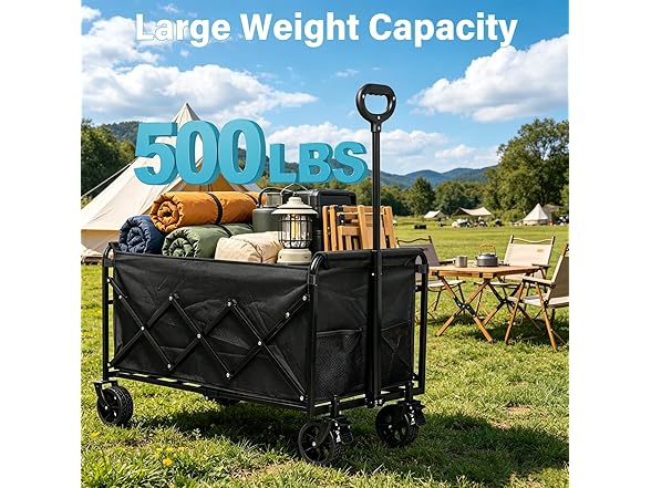 Collapsible Wagon Cart with All-Terrain Wheels