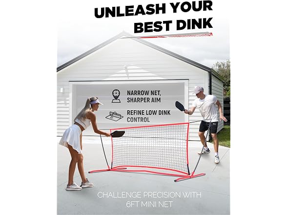 Red Pickleball Practice Rebounder Net