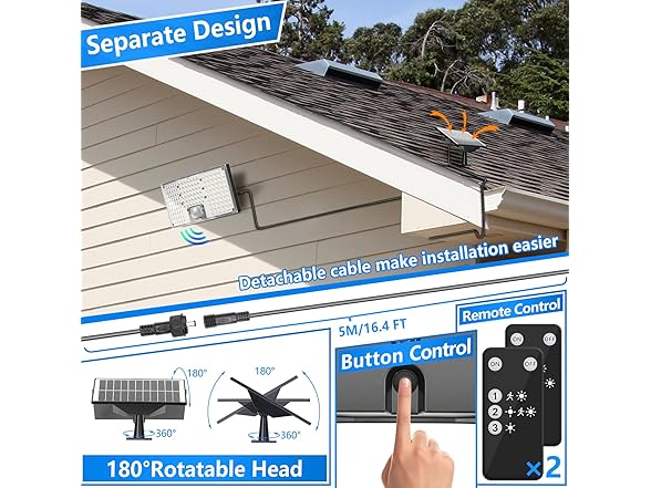 TOBUSA Motion Sensor Solar Outdoor Light