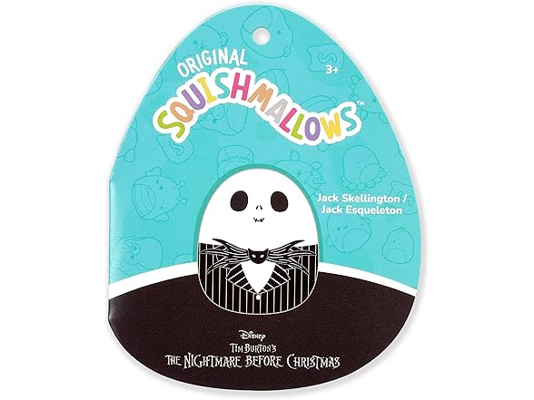 Squishmallows 3.5in Jack Skellington and Sally Clip 2Pk